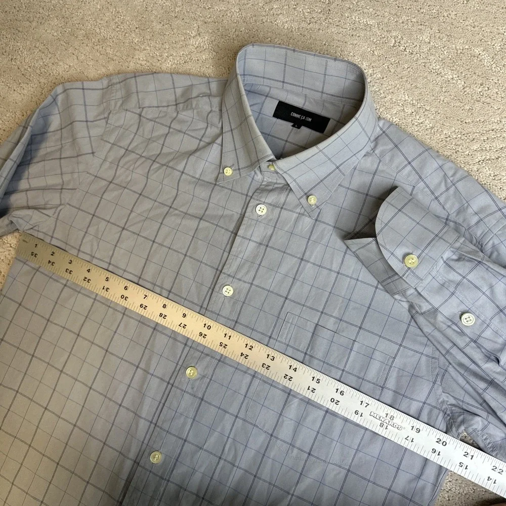 Men's Comme Ca Ism Large Long Sleeve Plaid Button Down Dress Shirt‎